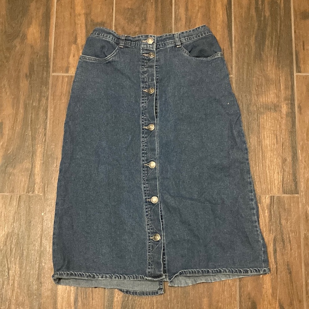 Midi button jean /denim skirt